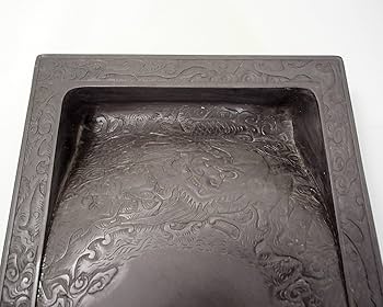 硯石 端渓硯 麻子坑 彫龍太史硯 12.2吋 Amazon | 硯石 端渓硯 麻子坑 彫龍太史硯 12.2吋 （305×195